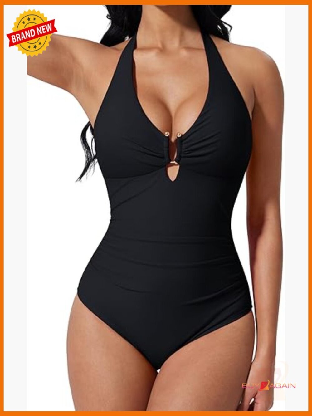 Sexy Tummy Control One Piece Swimsuit Halter U-Wire Bathing Suit